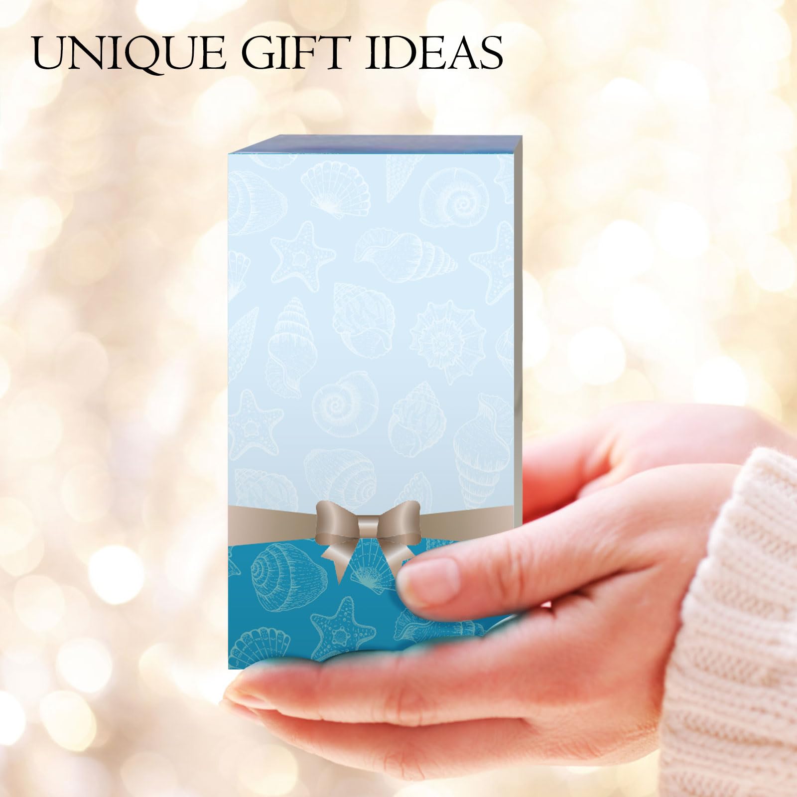 Fonmy Mini Couple Toothbrush Holder Stand-Acrylic W/Nature Seashell Handmade Seascape Razor Holders Organizer For Bathroom Vanit